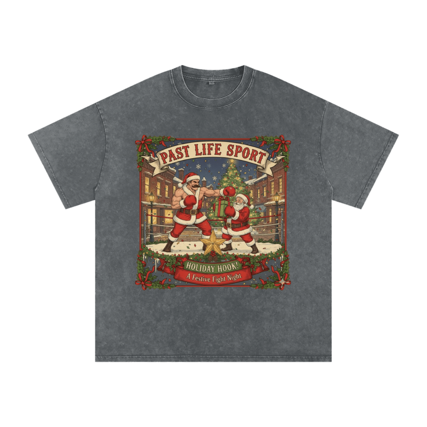 North Pole Boxing Club Tee - Snow Washed Oversized Cotton