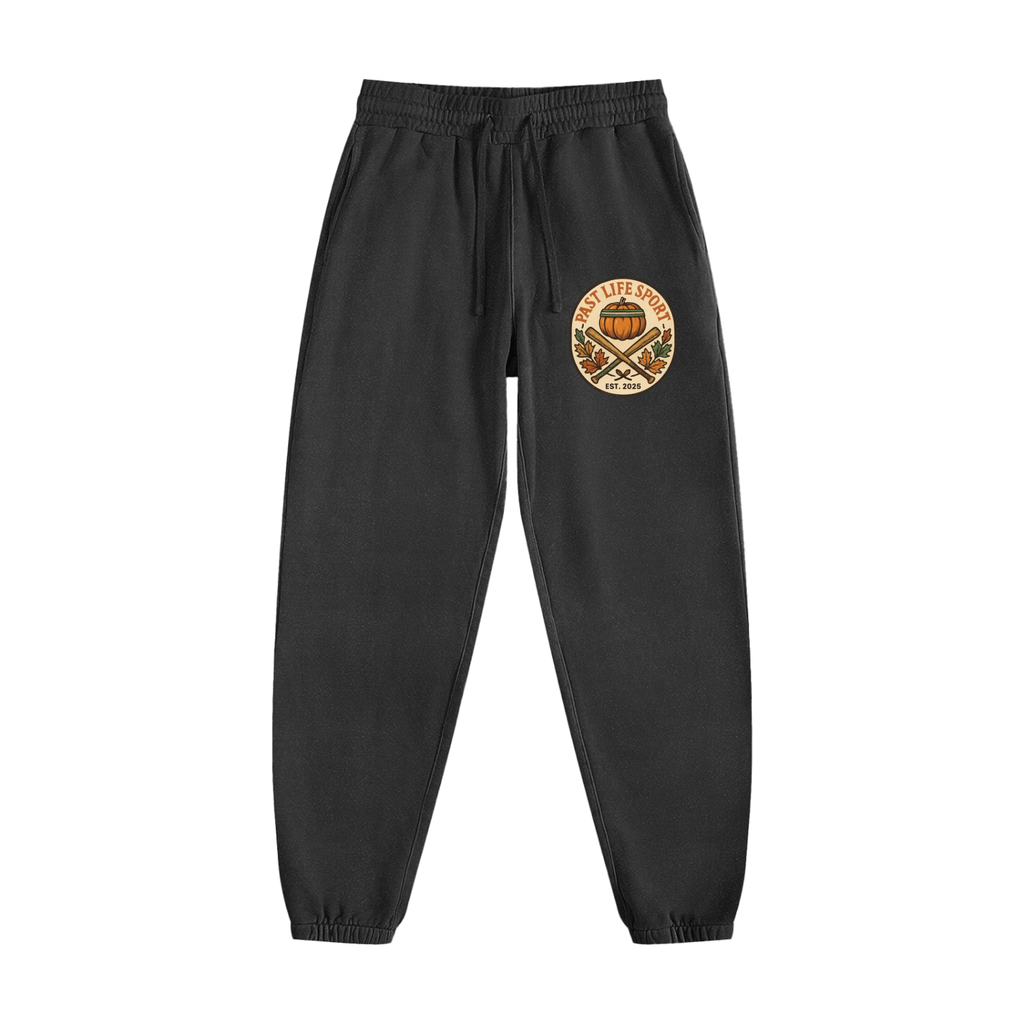 Harvest Nights Sweatpants – Pumpkin & Crossed Bats Edition - Vintage Washed Cotton