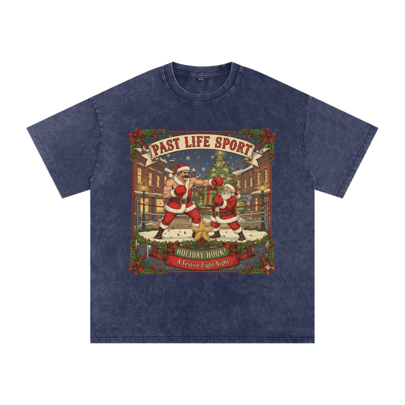 North Pole Boxing Club Tee - Snow Washed Oversized Cotton