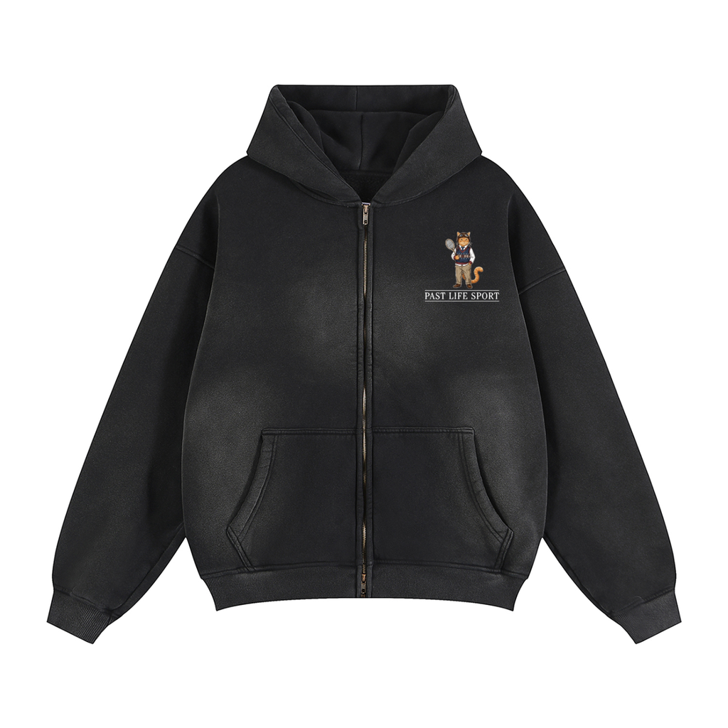Sunwashed Courtside Zip Hoodie – Past Life Sport Polo Cat
