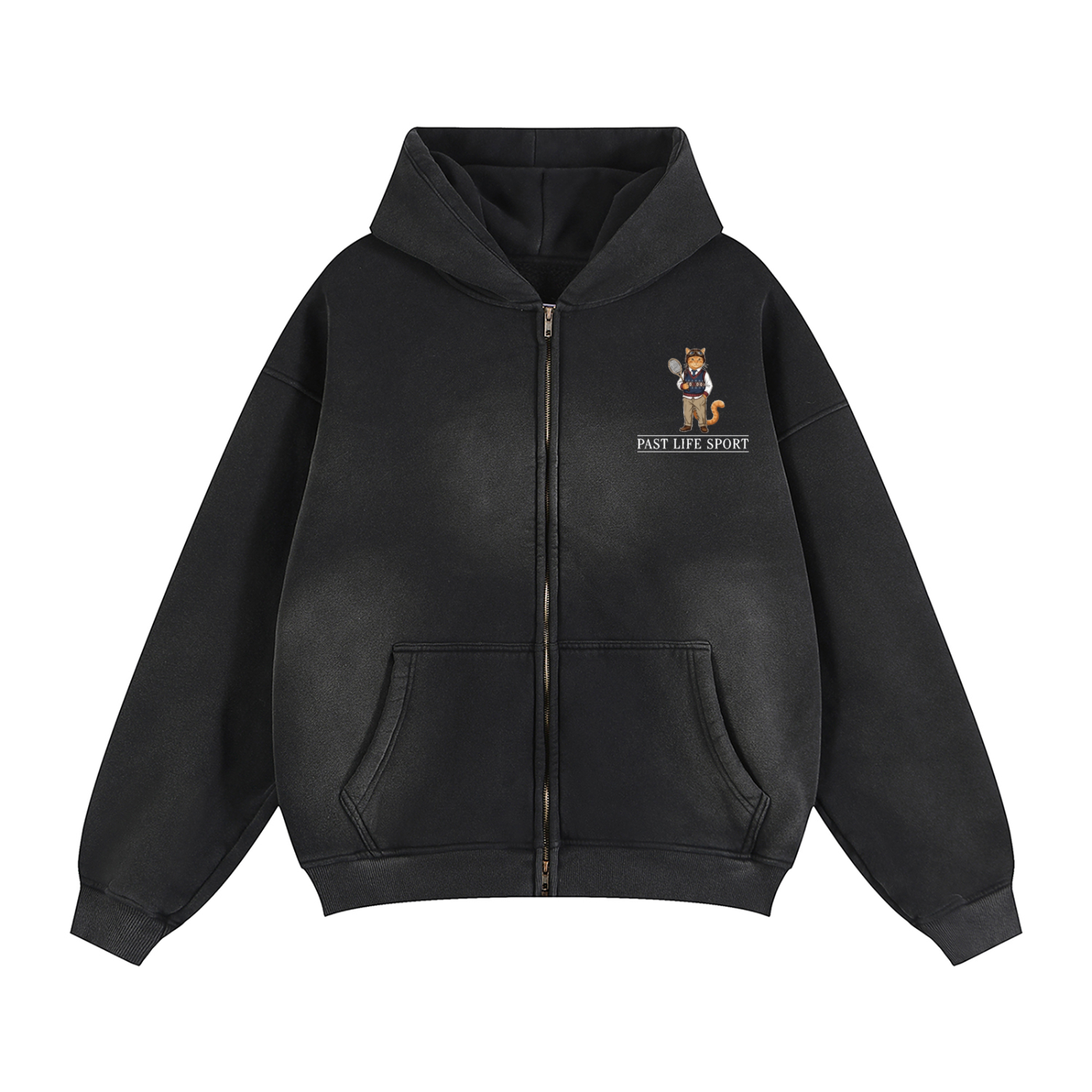Sunwashed Courtside Zip Hoodie – Past Life Sport Polo Cat