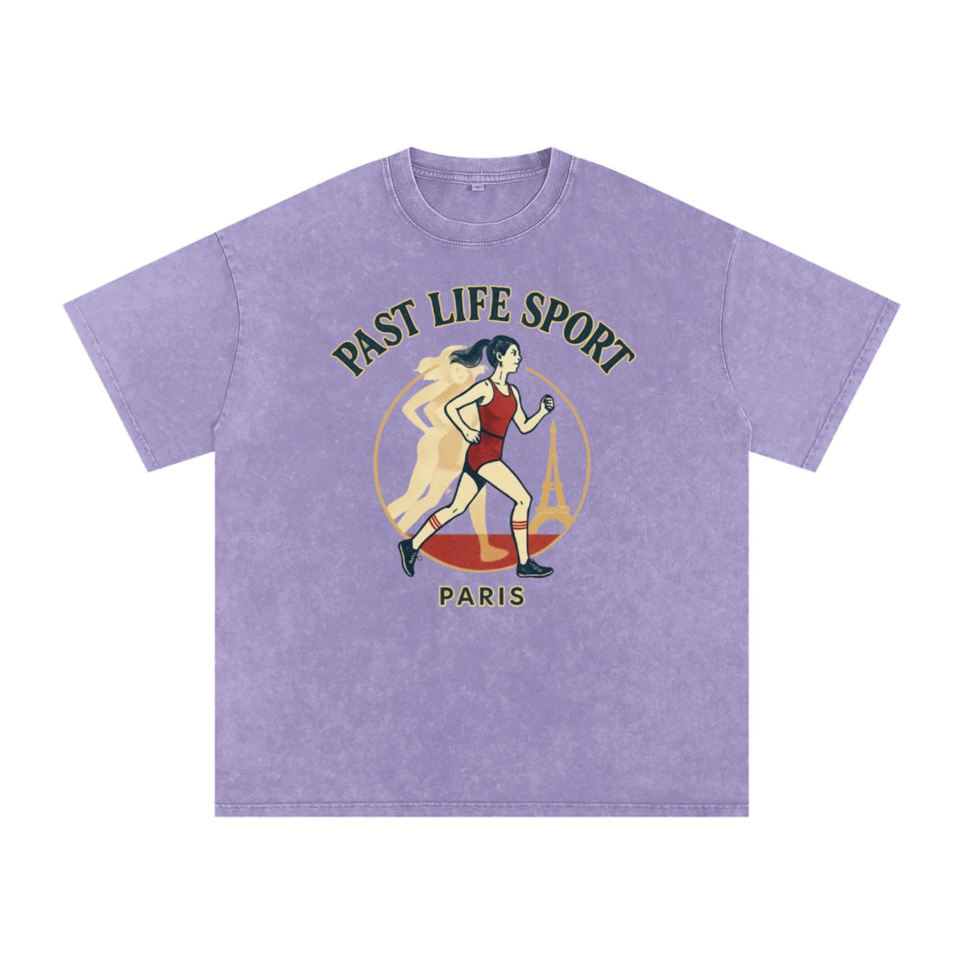 Paris Runner Snow-Washed Tee – Snow Washed Oversized Cotton T-Shirt