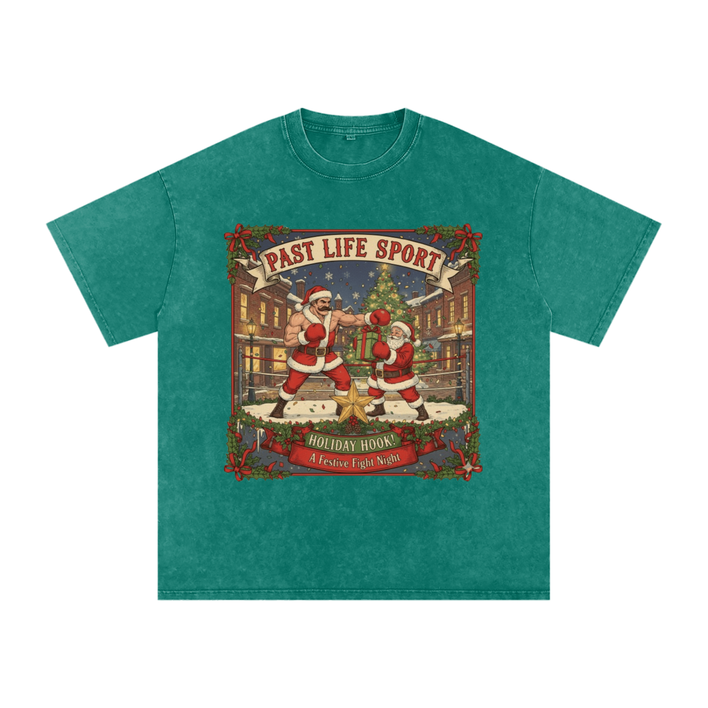 North Pole Boxing Club Tee - Snow Washed Oversized Cotton