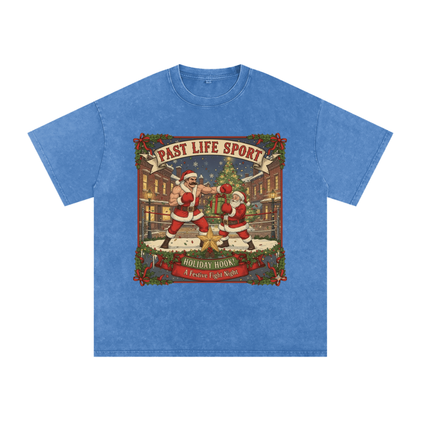 North Pole Boxing Club Tee - Snow Washed Oversized Cotton