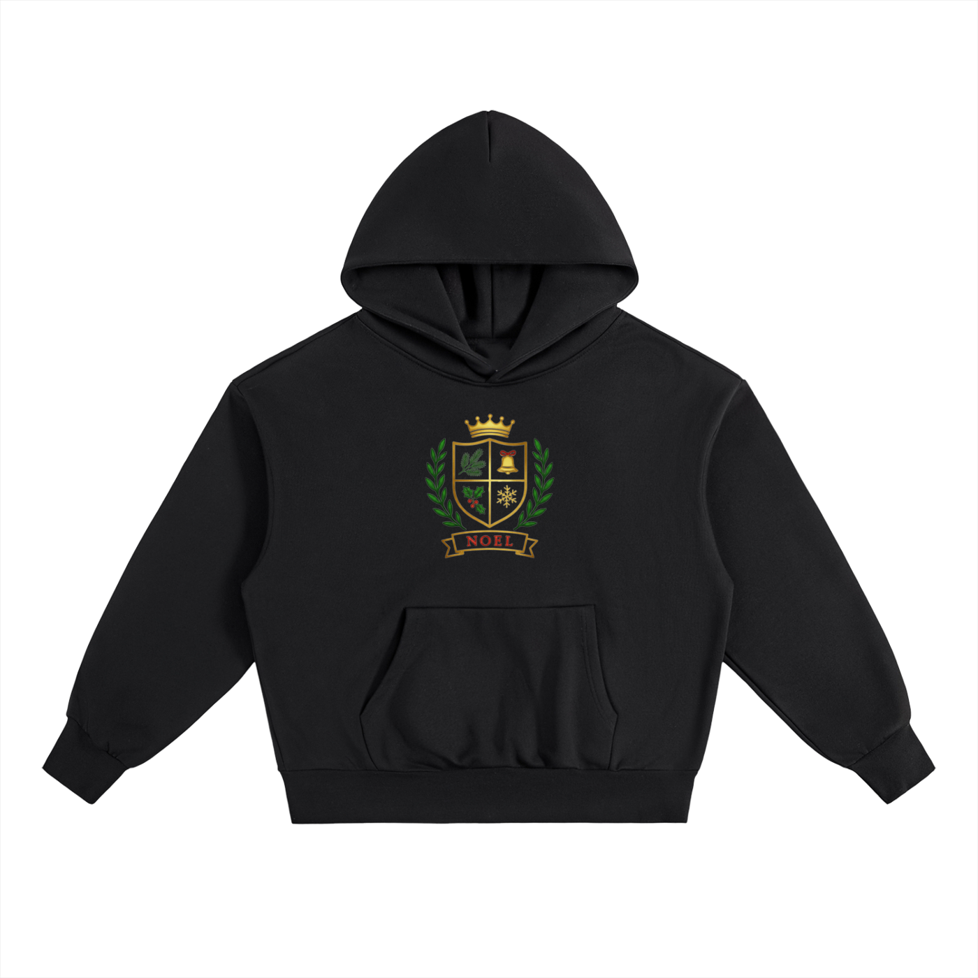 Noel Heavyweight Hoodie – Black Snowfall Edition - Essential Fleece