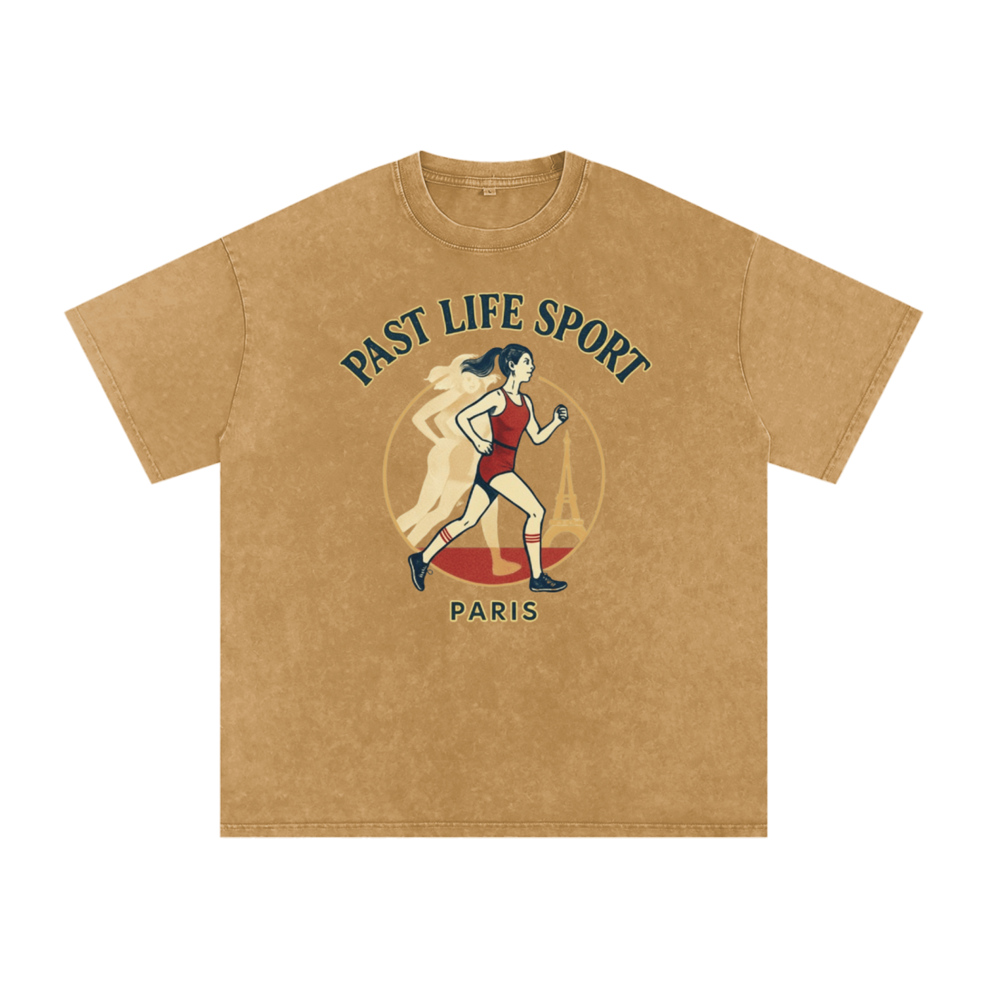 Paris Runner Snow-Washed Tee – Snow Washed Oversized Cotton T-Shirt