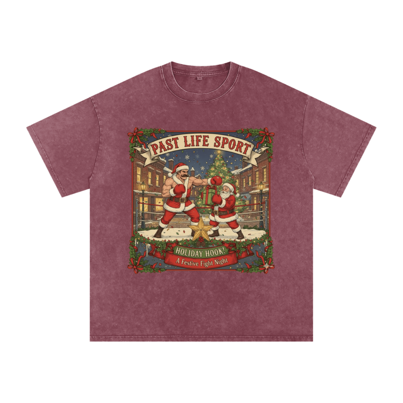 North Pole Boxing Club Tee - Snow Washed Oversized Cotton