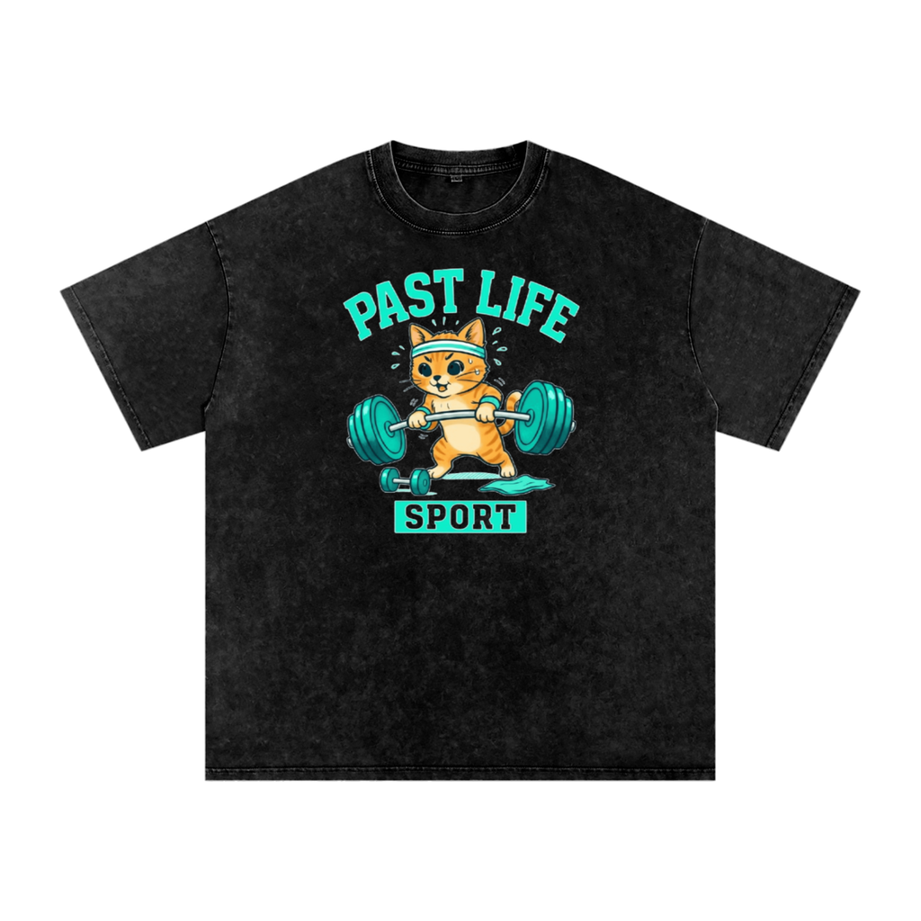 Simba Gym Dept Tee - Snow Washed Oversized Cotton T-Shirt