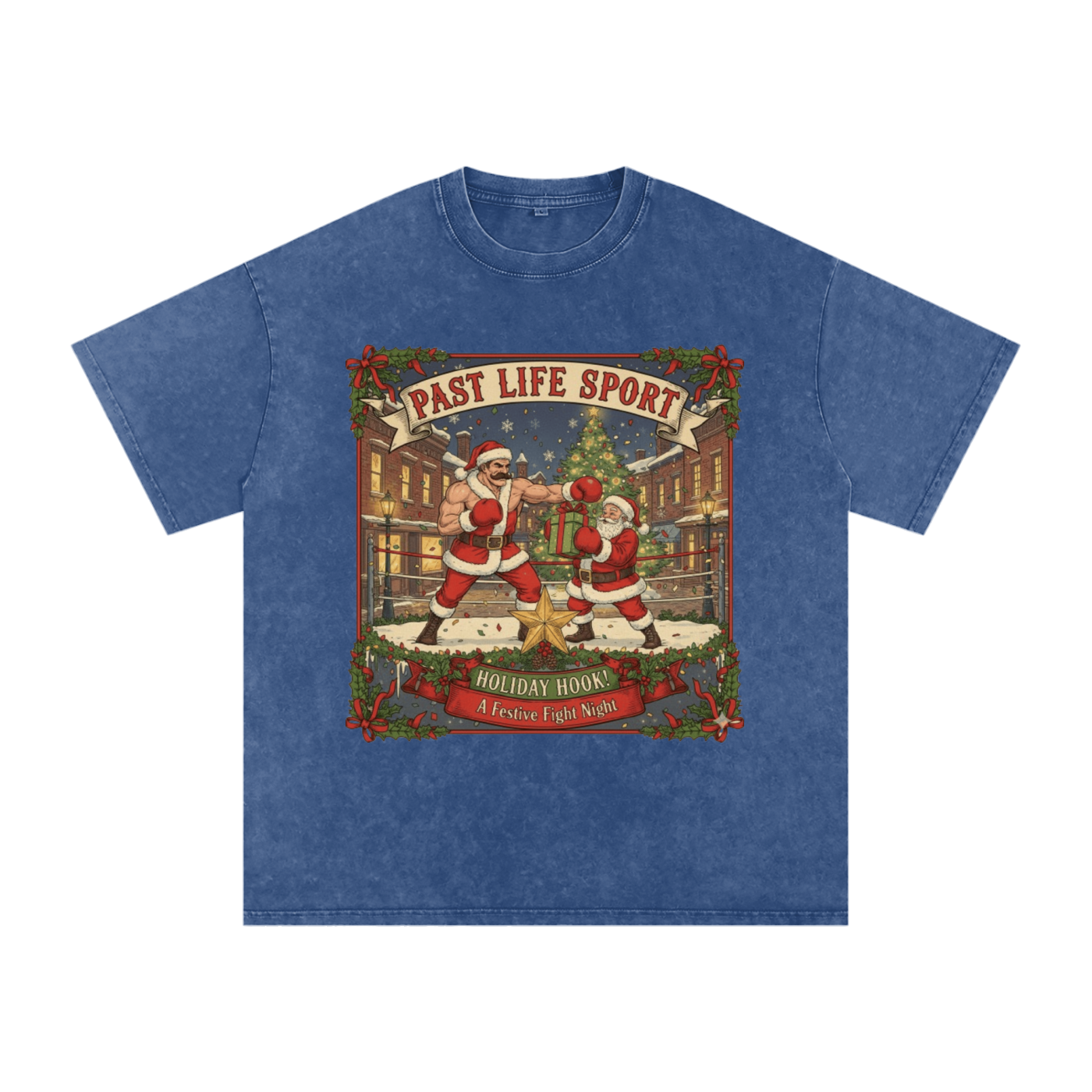 North Pole Boxing Club Tee - Snow Washed Oversized Cotton