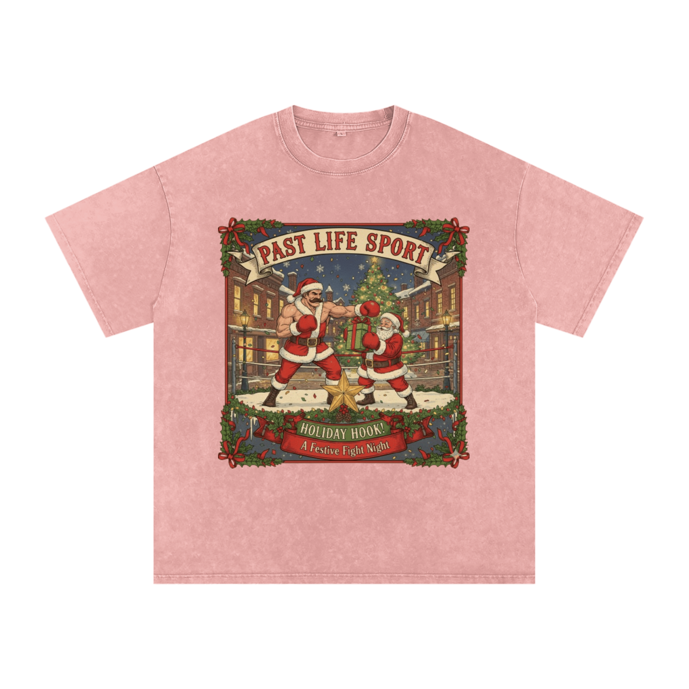 North Pole Boxing Club Tee - Snow Washed Oversized Cotton