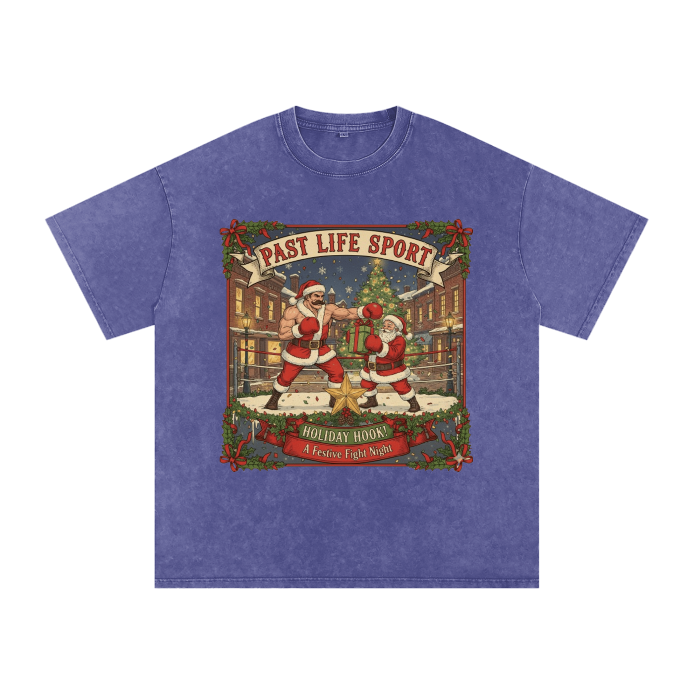 North Pole Boxing Club Tee - Snow Washed Oversized Cotton