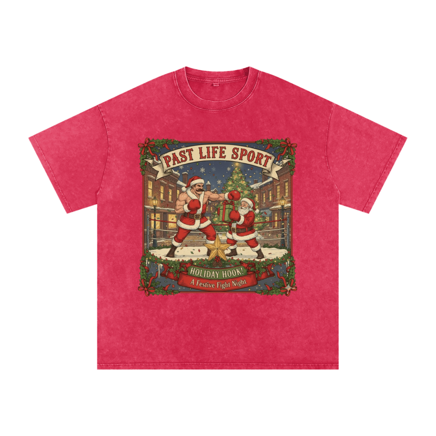 North Pole Boxing Club Tee - Snow Washed Oversized Cotton