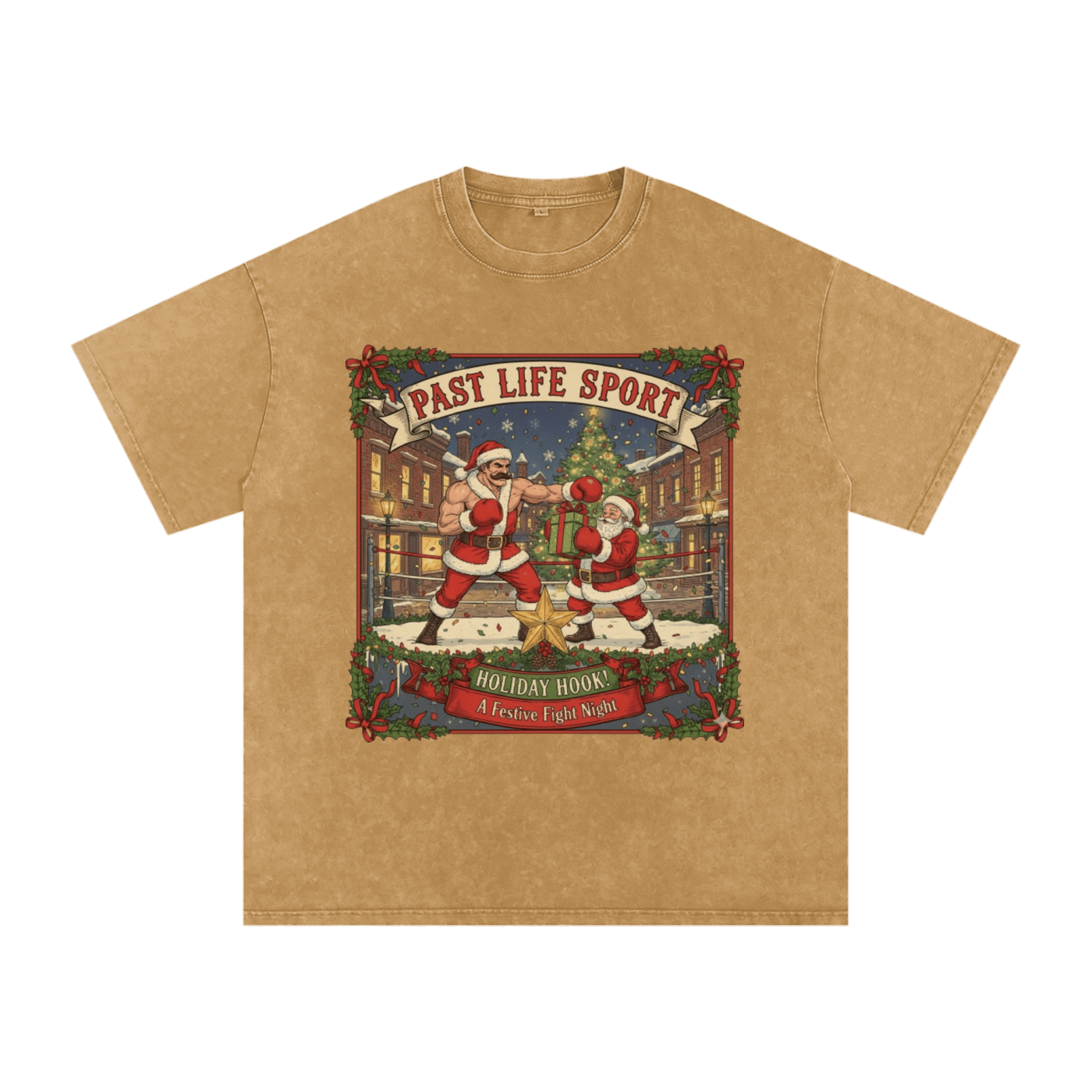 North Pole Boxing Club Tee - Snow Washed Oversized Cotton