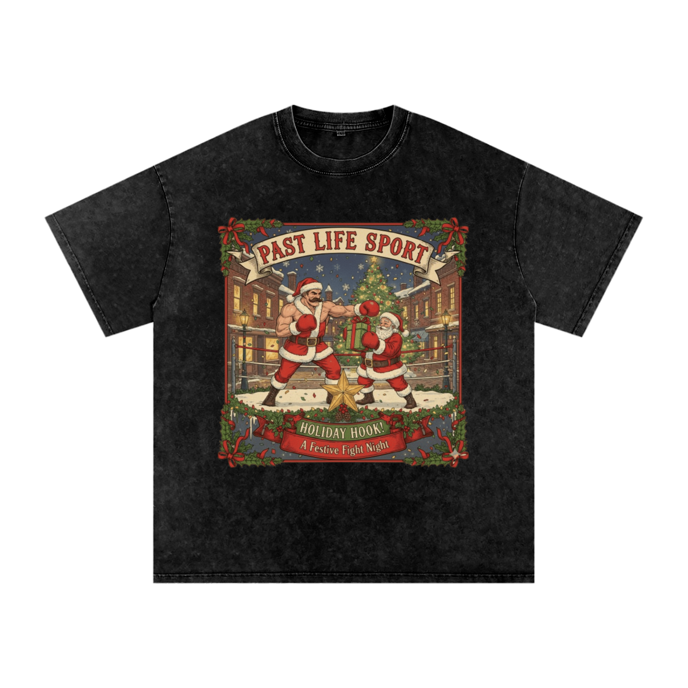 North Pole Boxing Club Tee - Snow Washed Oversized Cotton